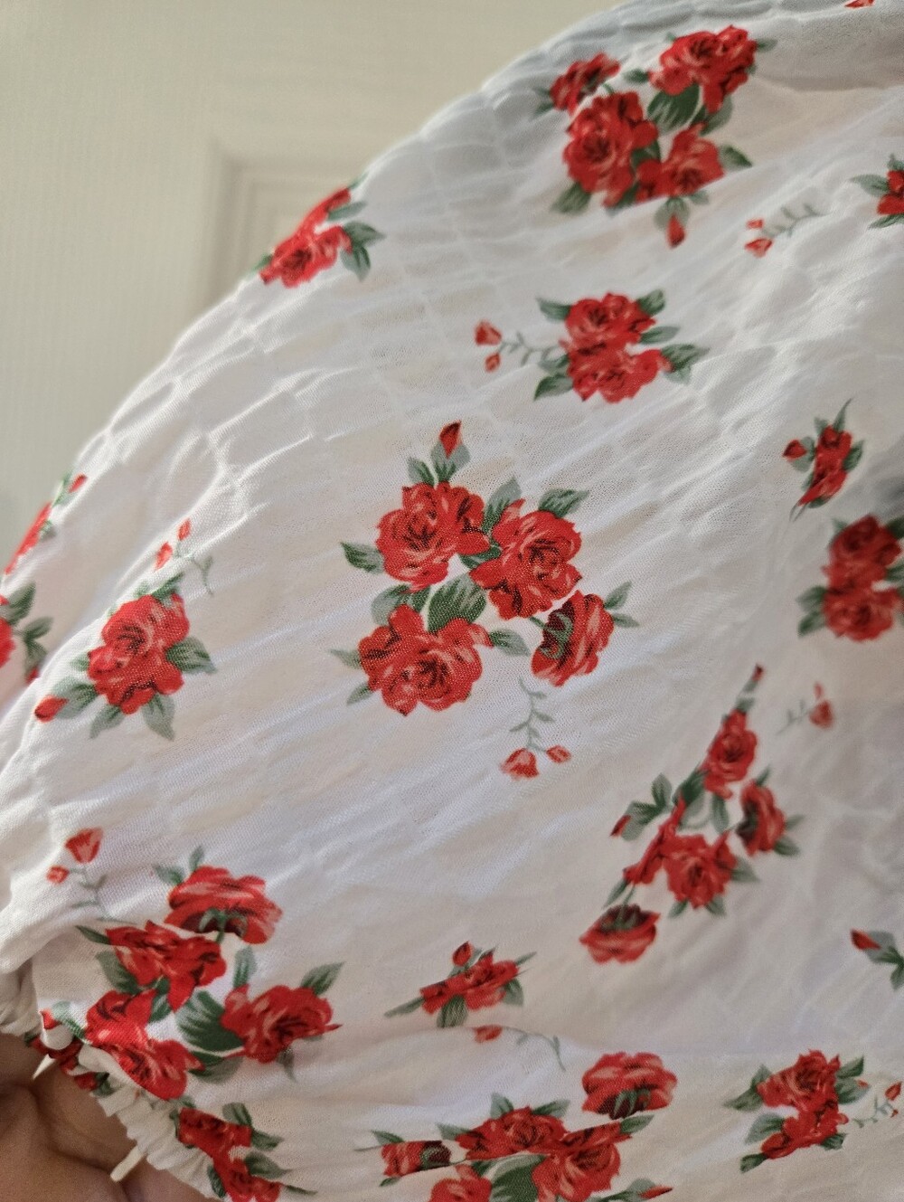 NWOT Altar'd State Puff Sleeve Red Floral Mini Dress - Picture 3 of 5